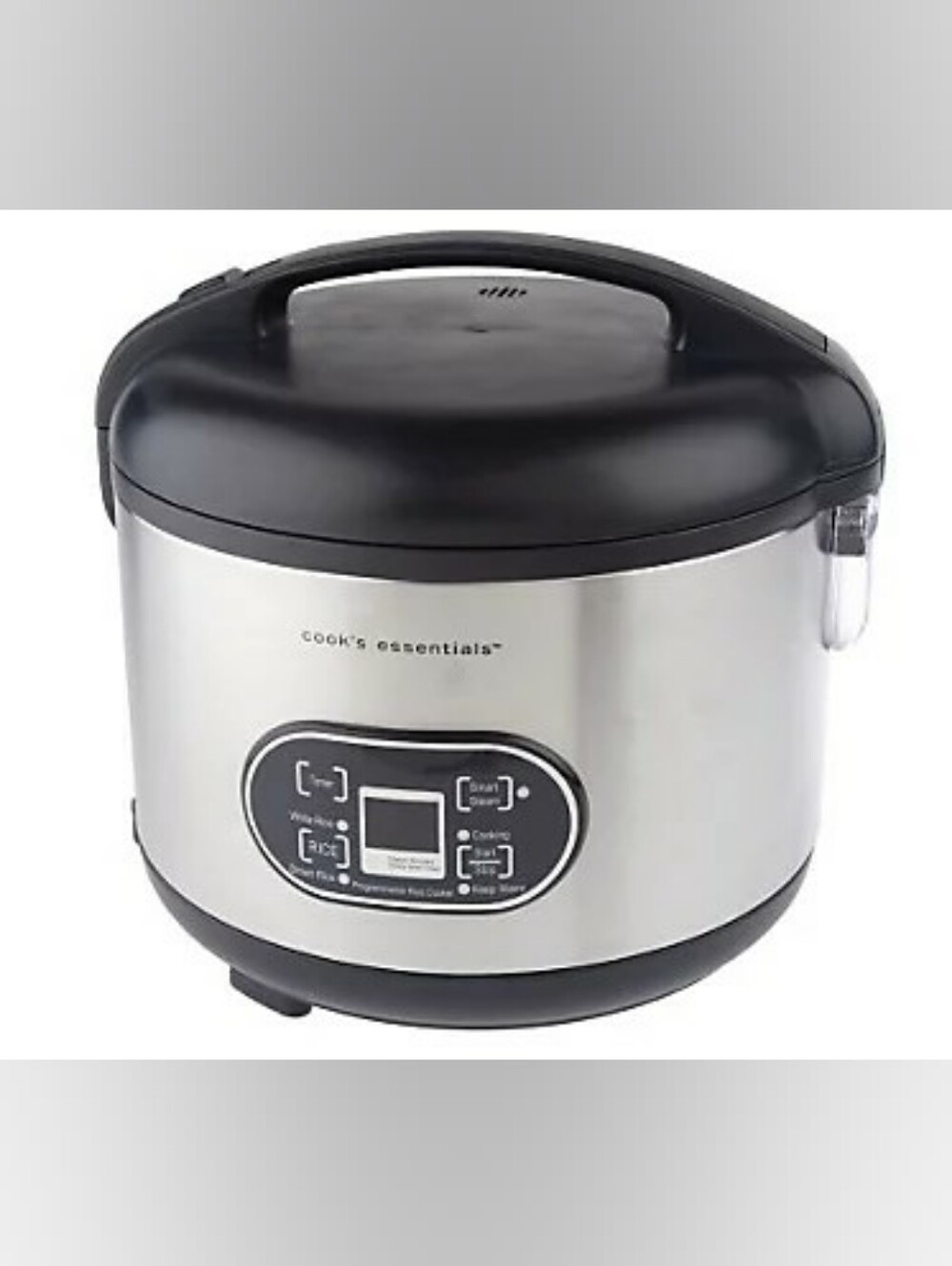 Cook's Essentials 10C Digital Stainless Steel Nonstick Rice Cooker Black Silver